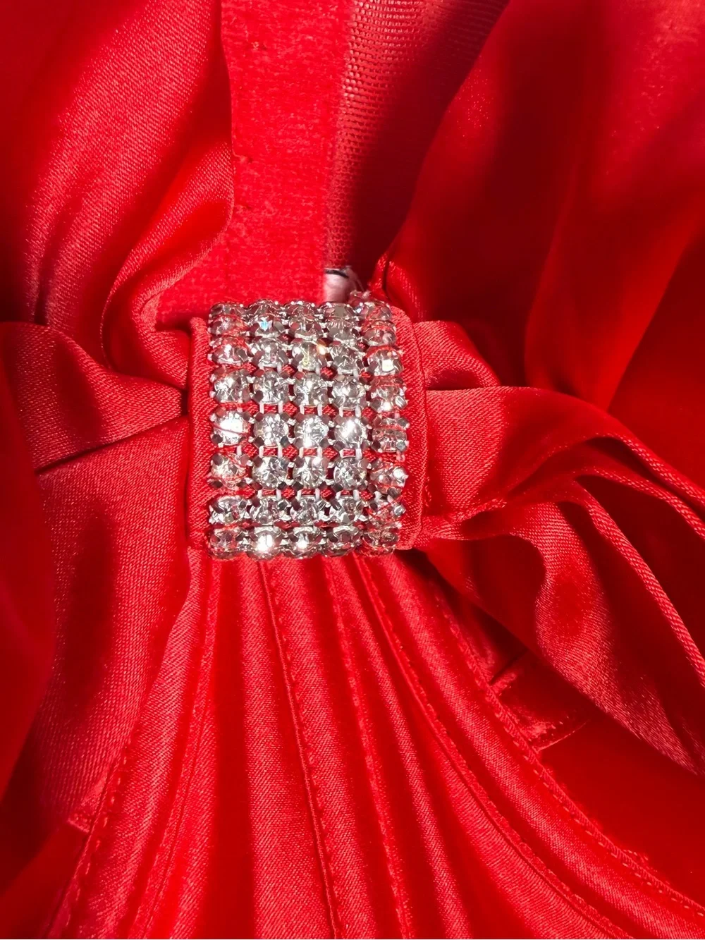 Victoria's Secret Dream Angels Red Satin Bustier Crop Top Bow Detail 38D NWT